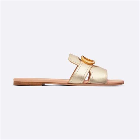 christian dior montaigne slides|CHRISTIAN DIOR Metallic Calfskin 30 Montaigne Flat Slide.